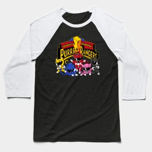 Mighty Morphin Purr Rangers Baseball T-Shirt